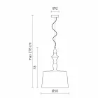 Llambë pezullimi në qeramikë të bardhë. Shade in Linen Short Design - Kadabra Viadurini