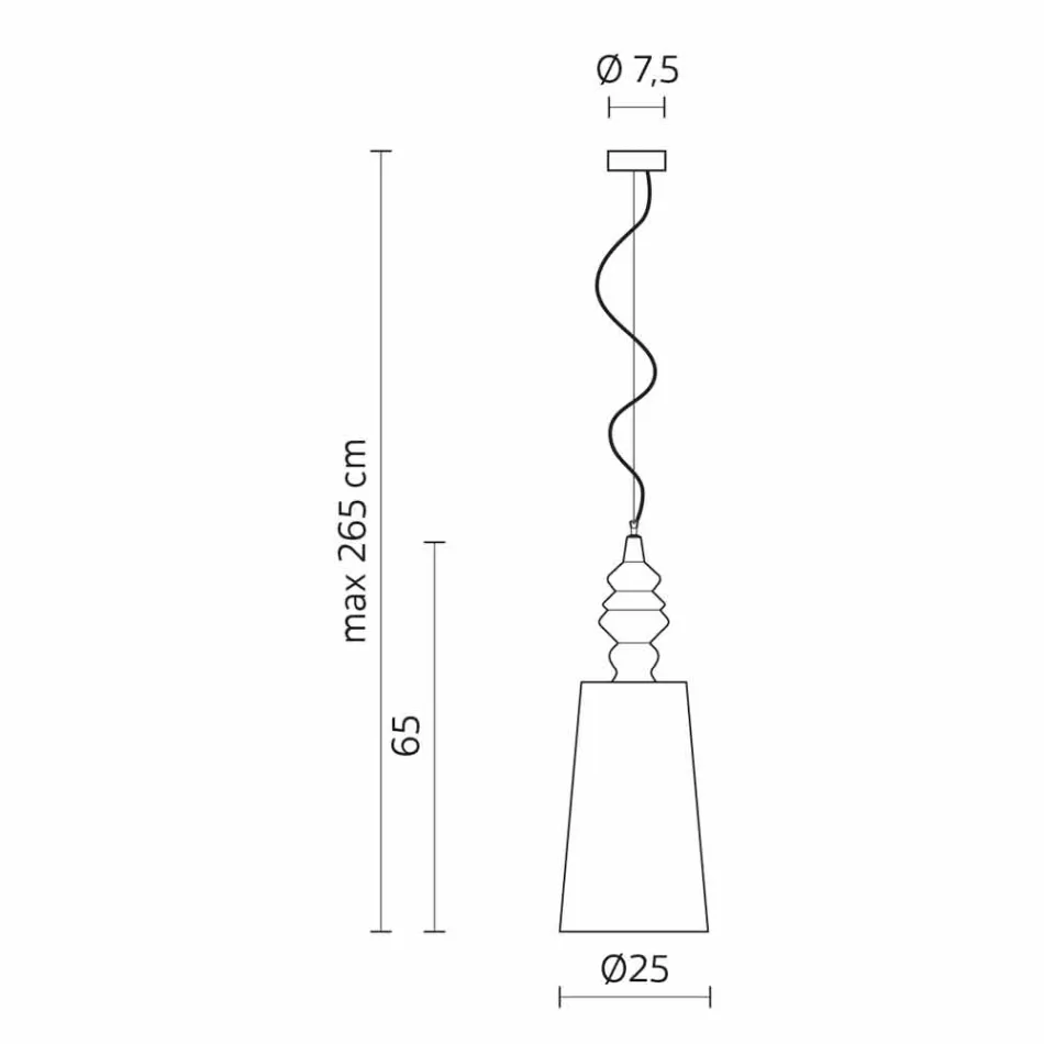 Llambë pezullimi në abazhur të bardhë qeramike në dizajn të gjatë prej liri - Kadabra Viadurini