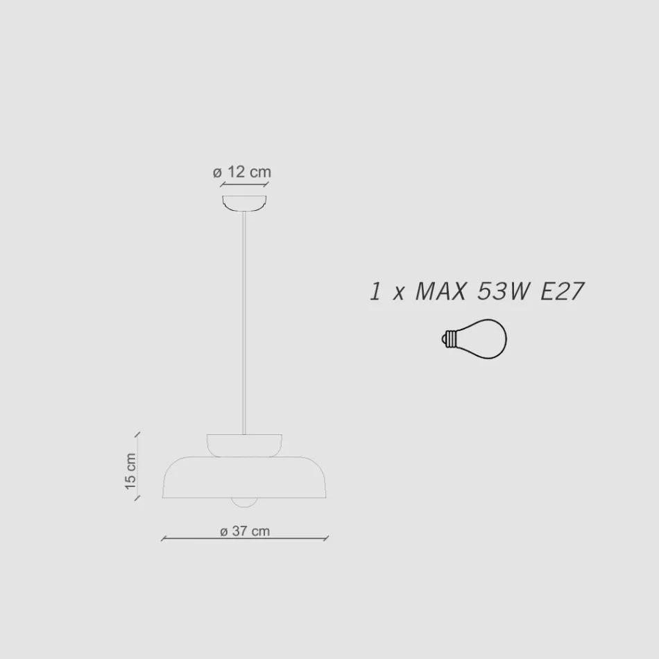 Llambë pezullimi në qeramikë dyngjyrësh Prodhuar në Itali - Corcovado Viadurini