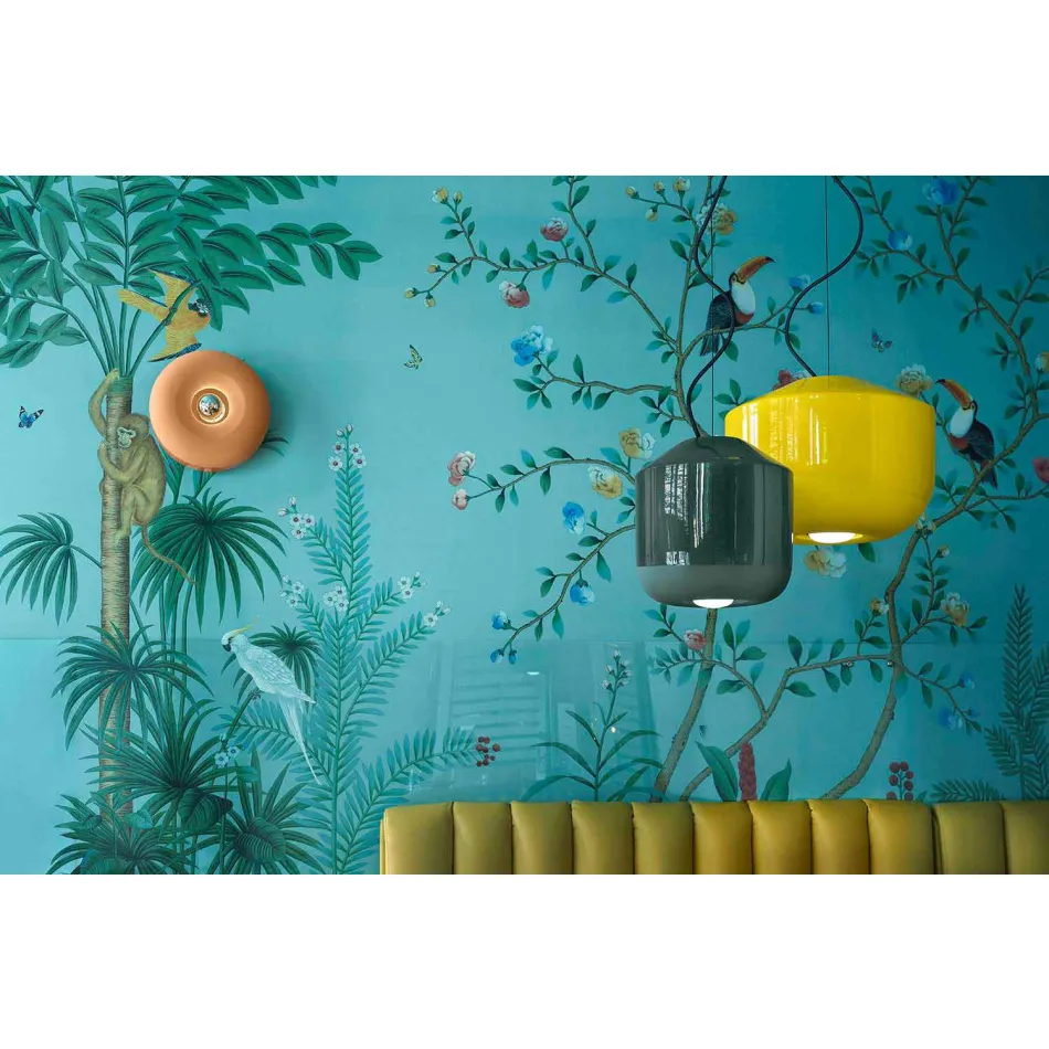 Llambë pezullimi në qeramikë me ngjyra të prodhuar në Itali - Ferroluce Bellota Viadurini