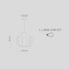 Llambë varëse qeramike me 2 finitura Prodhuar në Itali - Afoxe Viadurini