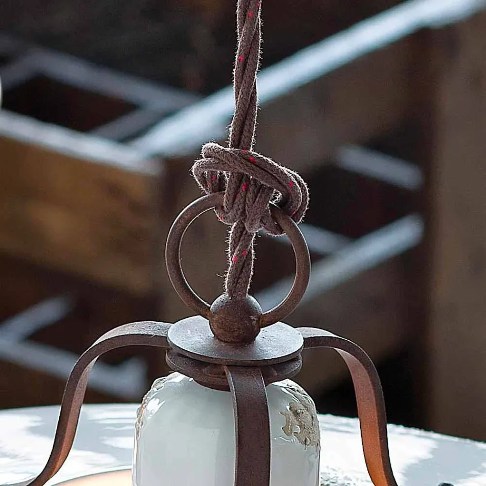 Llambë pezullimi qeramike dhe metalike Emily vendi Ferroluce Viadurini