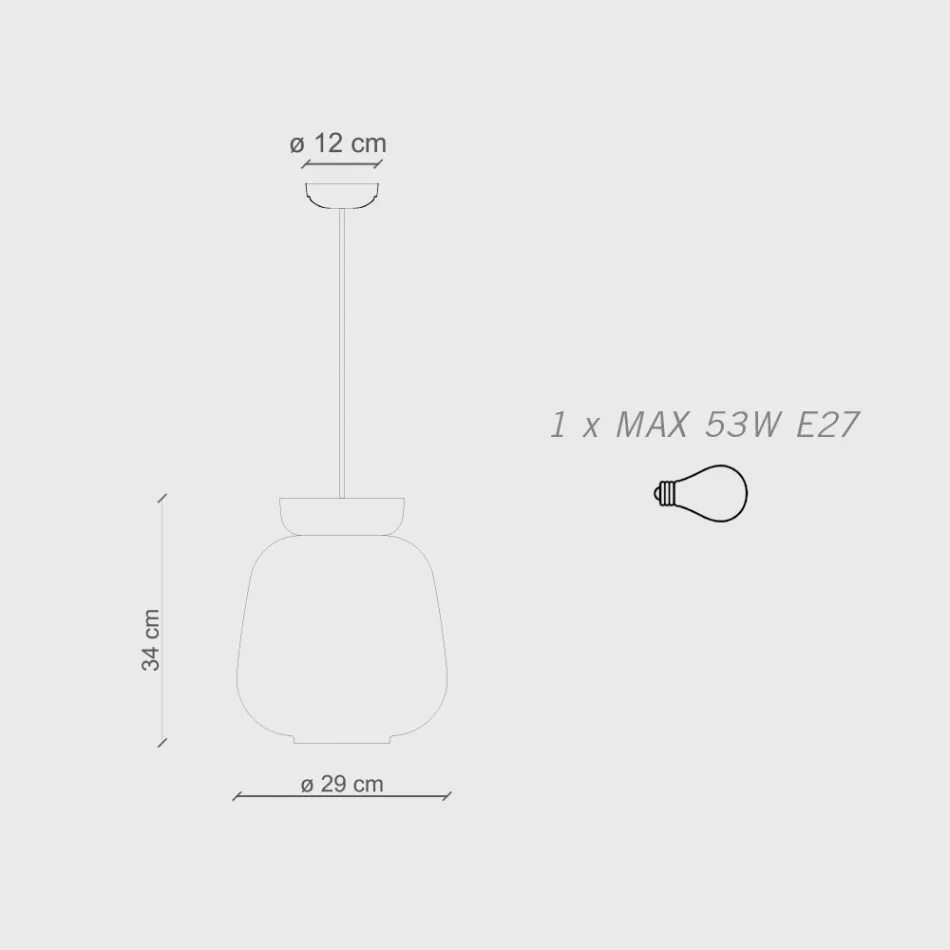 Llambë varëse në qeramikë dhe qelq Prodhuar në Itali - Corcovado Viadurini