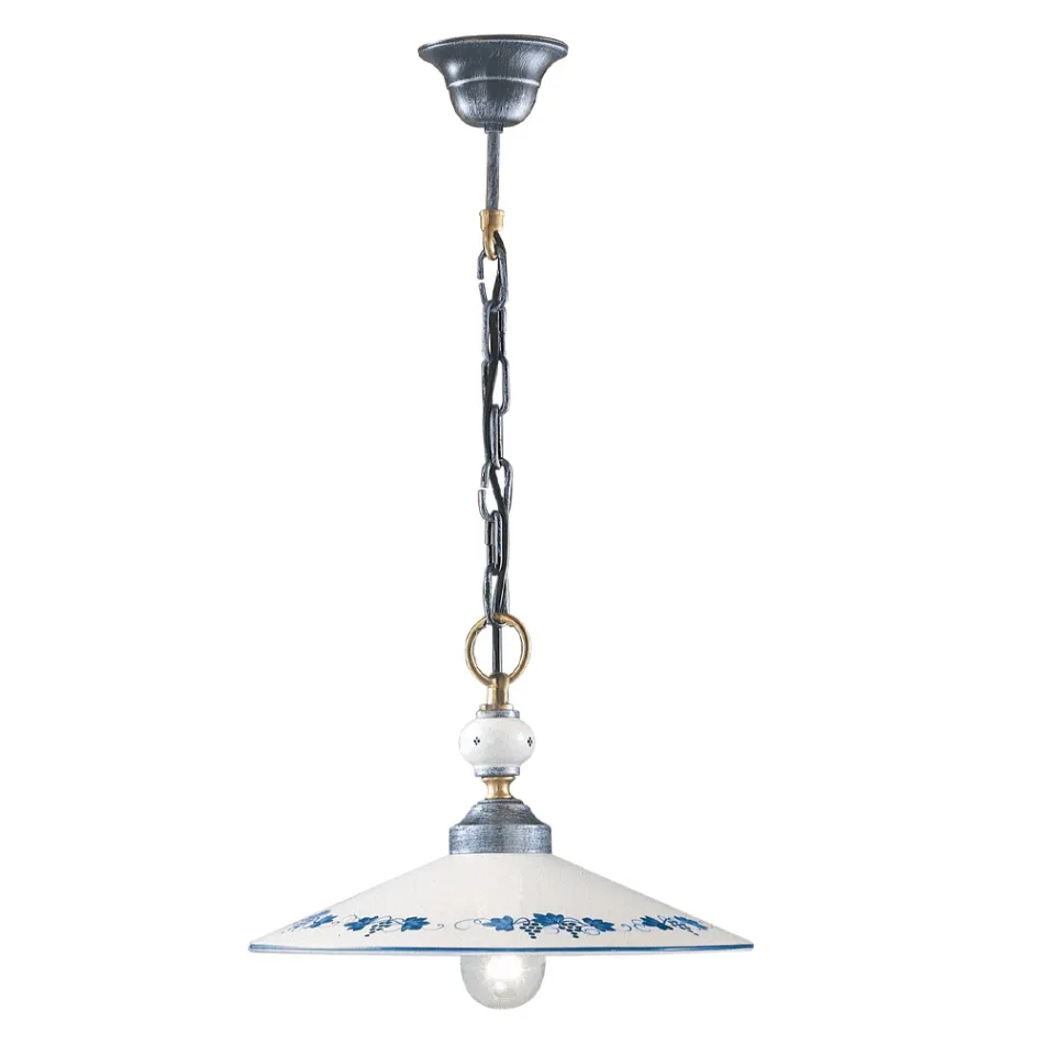 Llambë varëse prej hekuri prej qeramike dhe cilësisë së mirë të punuar me dorë - Asti Viadurini