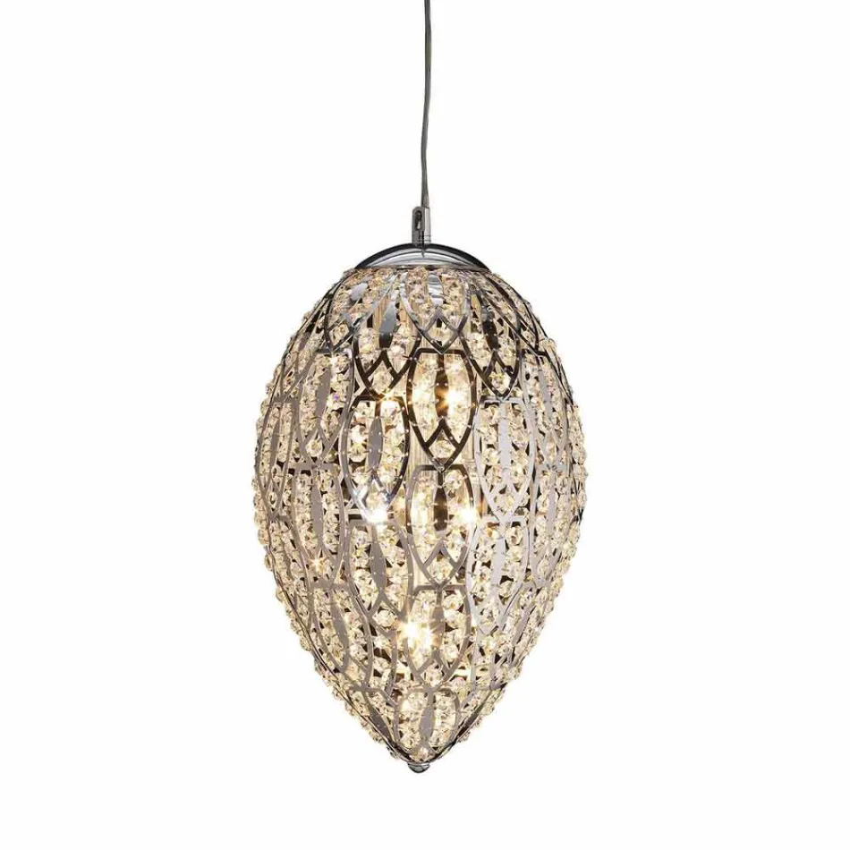 Llambë e varur në gotë dhe çelik në formën e Vezës së Vezës Viadurini