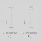 Llambë pezullimi në përfundime dhe madhësi të ndryshme Prodhuar në Itali - Berimbau Viadurini