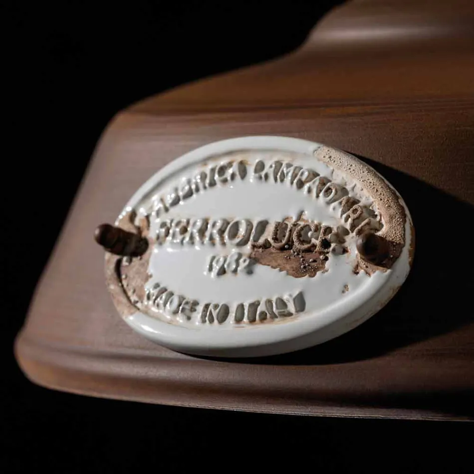 Llambë pezullimi hekuri antik dhe qeramike Teresa Ferroluce Viadurini