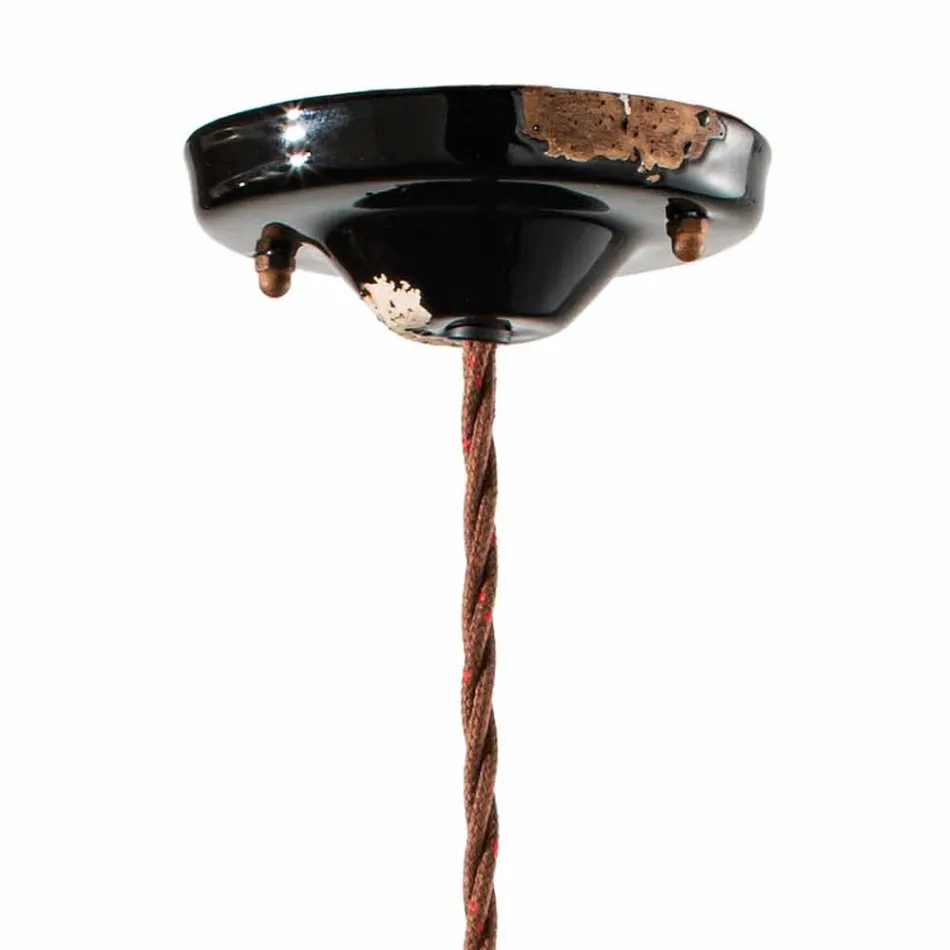 Korten e pezullimit të hekurit me llambë dhe qeramikë Lois Ferroluce Viadurini