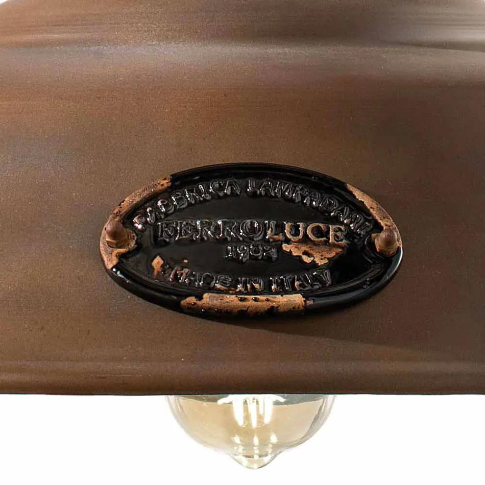 Korten e pezullimit të hekurit me llambë dhe qeramikë Lois Ferroluce Viadurini