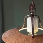 Llambë pezullimi nga hekuri dhe qeramika e papërpunuar e punuar me dorë - Bolonja Viadurini