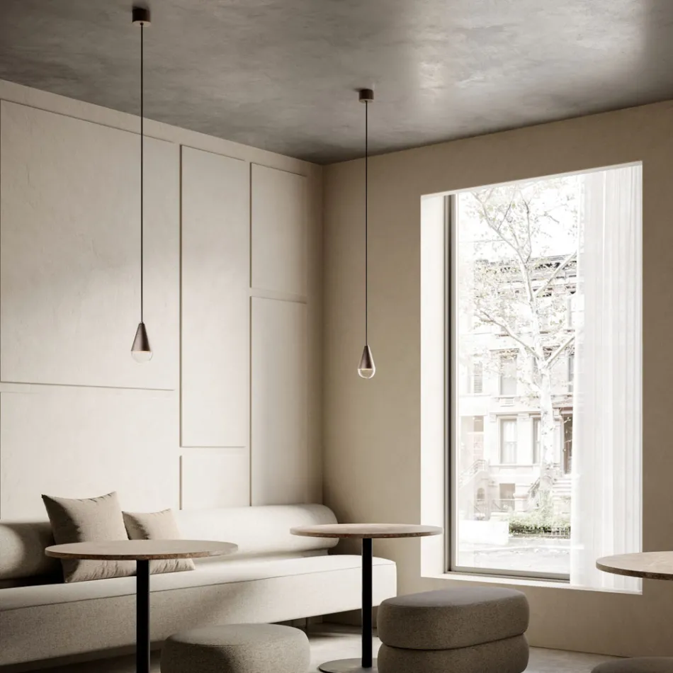 Llambë varëse në hekur dhe qelq Prodhuar në Itali - me re Viadurini