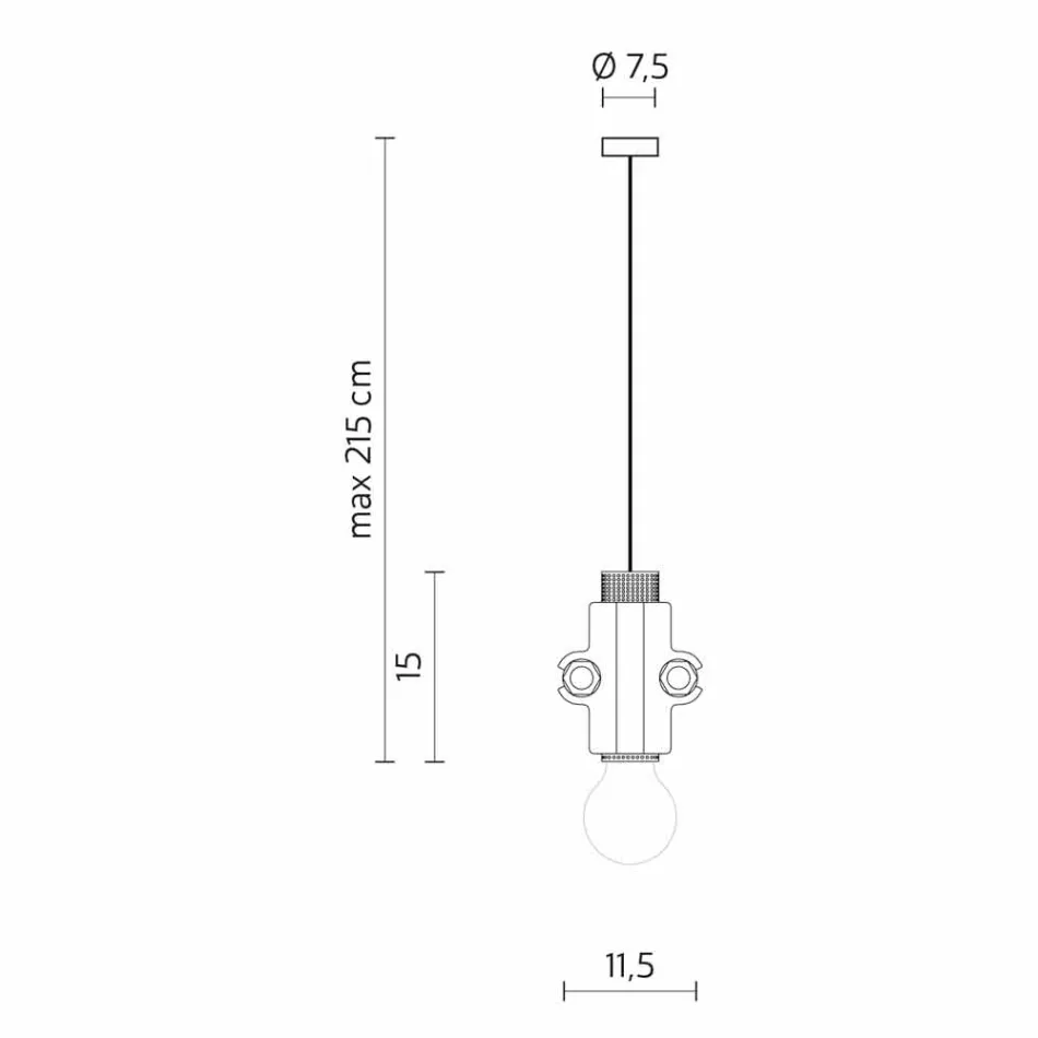Llambë Pezullimi në Madhësi të Bardhë, Antracite ose Ari 2 - Meccasmo Viadurini