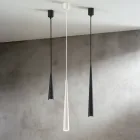 Llambë pezullimi në metal të bardhë, të zi ose ari 2 përmasa - Girotondo Viadurini