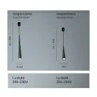 Llambë pezullimi në metal të bardhë, të zi ose ari 2 përmasa - Girotondo Viadurini