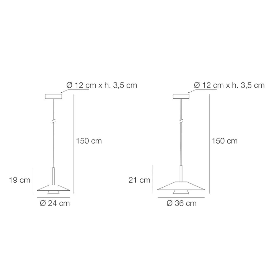 Llambë varëse metalike Mira me përfundime të ndryshme Viadurini
