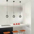 Llambë pezullimi në metal të lyer dhe xham të fryrë - Ailanto Viadurini