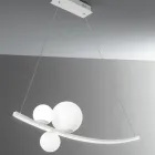 Llambë pezullimi në metal të lyer dhe xham të fryrë - Thëllëzë Viadurini