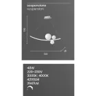 Llambë pezullimi në metal të lyer dhe xham të fryrë - Thëllëzë Viadurini