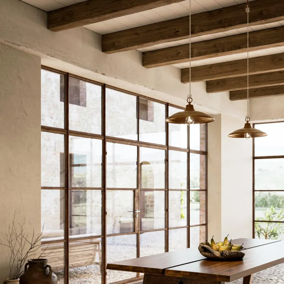 Llambë pezullimi në tunxh dhe bakër Prodhuar në Itali - Kërmill Viadurini