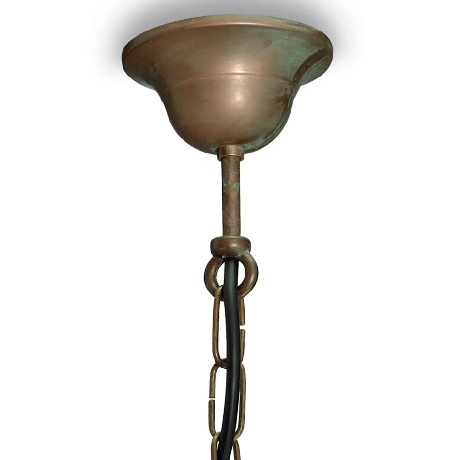 Llambë varëse Elfico prej bronzi, qelqi opal dhe IP44 Viadurini