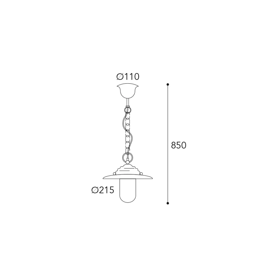 Llambë varëse Elfico prej bronzi, qelqi transparent dhe IP44 Viadurini