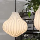 Llambë pezullimi në xham të bardhë në dizajn filigran me majë - Karavan Viadurini