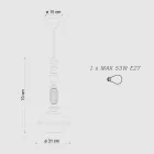 Llambë varëse në qelq dhe qeramikë me ngjyra Prodhuar në Itali - Lariat Viadurini