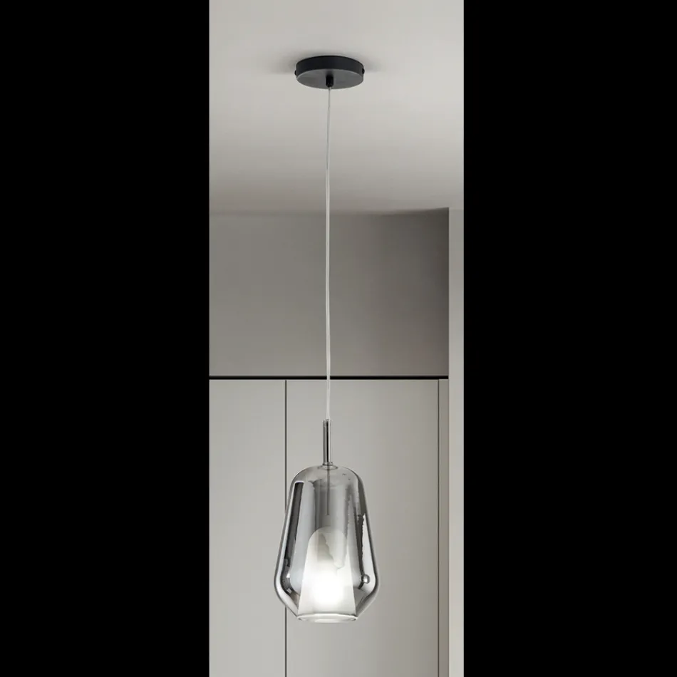 Llambë varëse në Xham dhe Tel Transparent Prodhuar në Itali - Trilly Viadurini