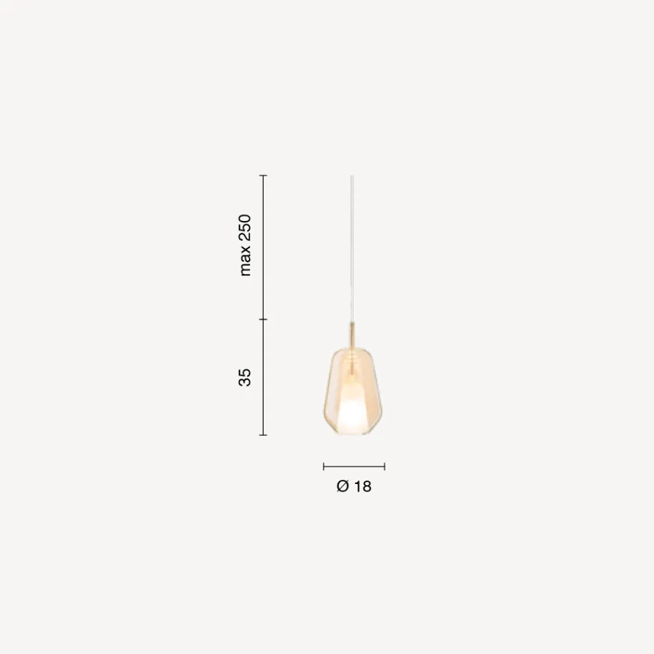 Llambë varëse në Xham dhe Tel Transparent Prodhuar në Itali - Trilly Viadurini