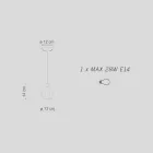 Llambë varëse qelqi në 2 dekorime të ndryshme Prodhuar në Itali - Afoxe Viadurini