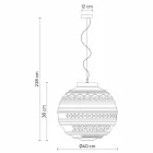 Llambë pezullimi në xham të bardhë saten në 2 madhësi të dizajnit - Morse Viadurini