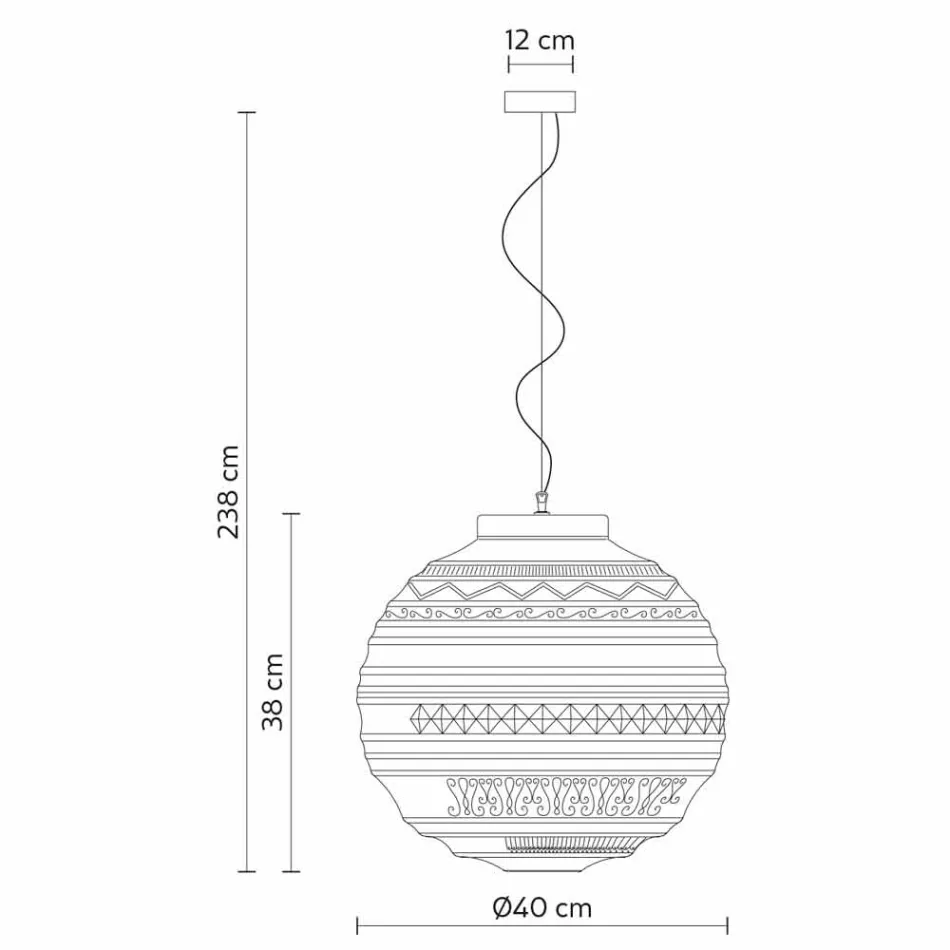 Llambë pezullimi në xham të bardhë saten në 2 madhësi të dizajnit - Morse Viadurini