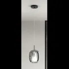 Llambë varëse në saten dhe xhami me ngjyra Prodhuar në Itali - Trilly Viadurini