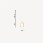 Llambë varëse në saten dhe xham me ngjyra Prodhuar në Itali - Trilly Viadurini