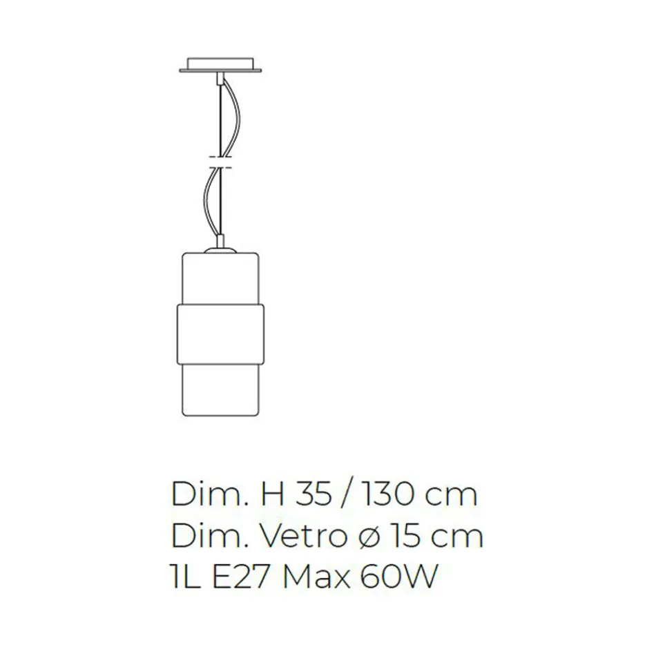 Llambë pezullimi në Xham të fryrë me dorë në Venecia 15 cm - Satomi Viadurini