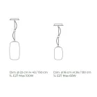 Llambë pezullimi me qelq të fryrë me dorë e prodhuar në Venecia - Bambu Viadurini