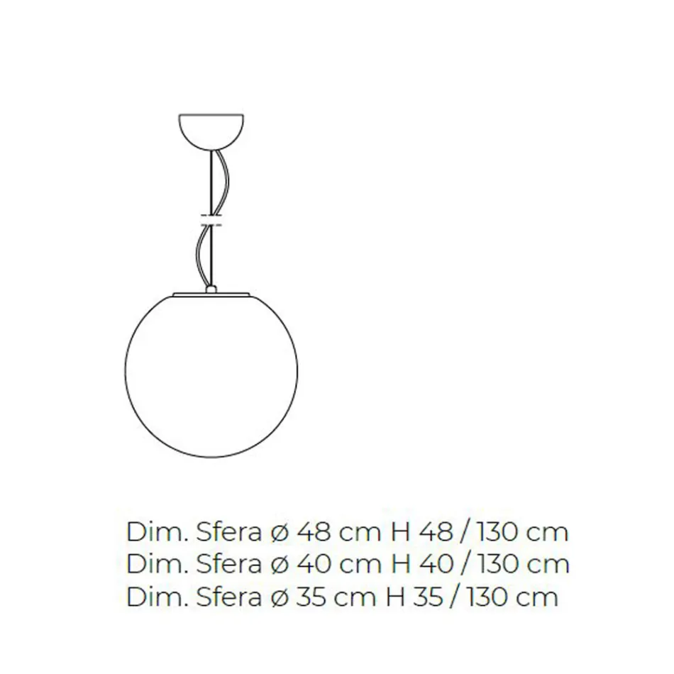 Llambë pezulluese me xham të bardhë veneciane me fryrje me dorë - hënë Viadurini