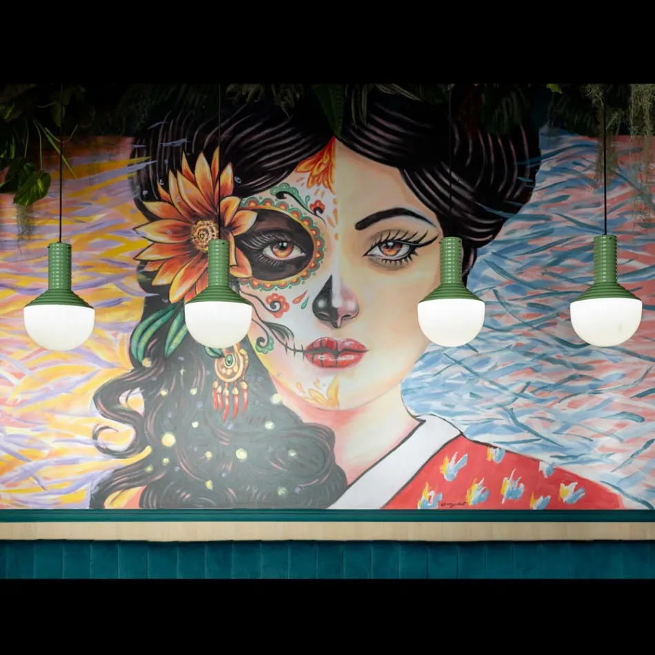 Llambë varëse në Xham të lyer Prodhuar në Itali - Selaron Viadurini