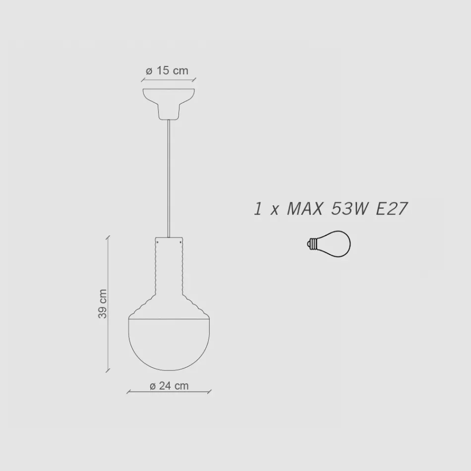 Llambë varëse në Xham të lyer Prodhuar në Itali - Selaron Viadurini