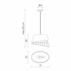 Llambë pezullimi në tekstil me fije qelqi të bardhë dhe dizajn elegant elegant - diellor Viadurini