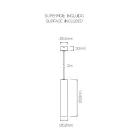 Llambë pezullimi 7W Led në alumin të bardhë ose të zi Mat - Rebolla Viadurini