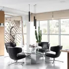 Llambë pezulluese Led në alumin e bardhë ose të zezë - Rebolla Viadurini