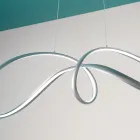 Llambë varëse Led në Metal Argjend, 2 Përmasa Dizajn Modern - Lumino Viadurini