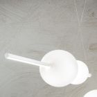 Llambë pezulluese LED në metal dhe xhami të bardhë, të zi ose të artë - Snidget Viadurini