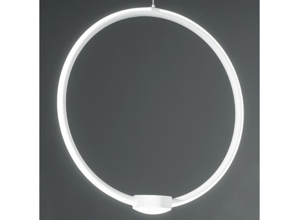 Llambë pezulluese metalike LED me difuzor polimer - Lumina Viadurini