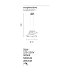 Llambë pezulluese LED në Metal të Bardhë ose Argjend të lyer - Rivolta Viadurini