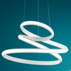 Llambë pezulluese LED në Metal të Bardhë ose Argjend të lyer - Rivolta Viadurini