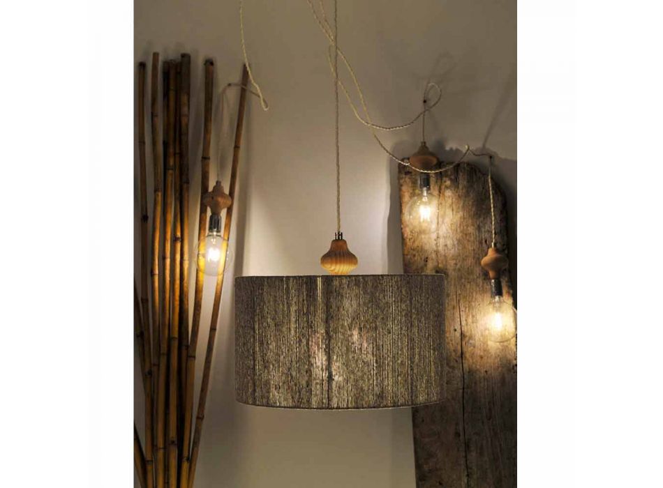 Llambë varëse me 4 drita moderne me pjesën e drurit Bois Viadurini