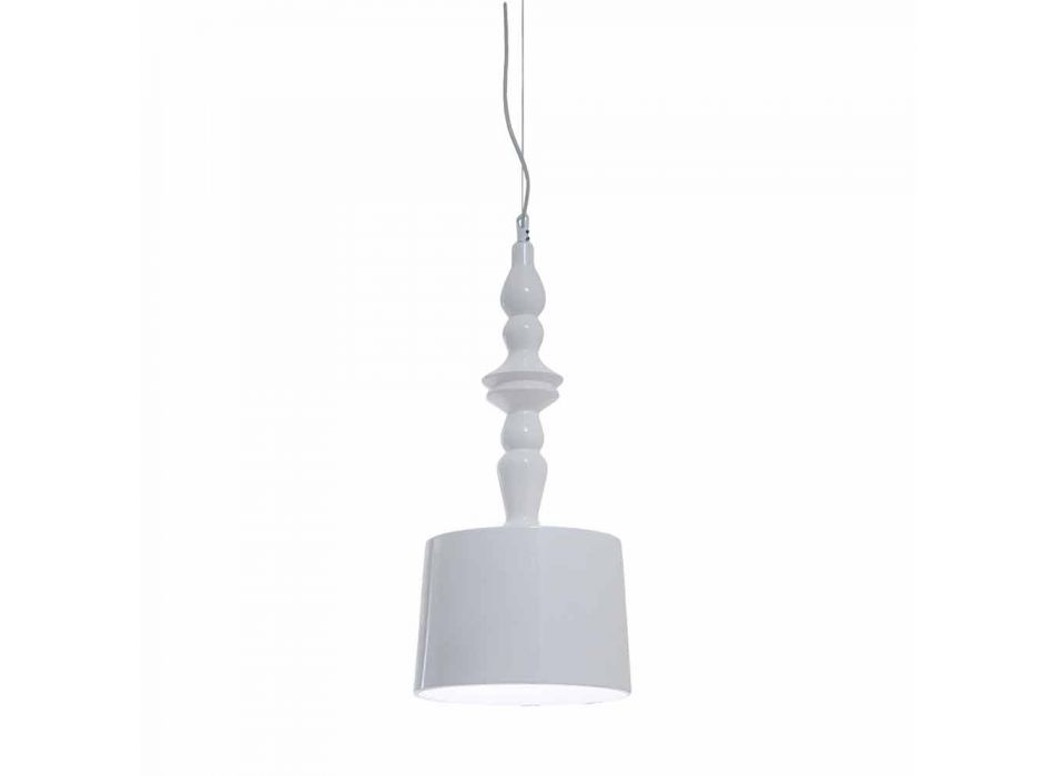 Hija e llambës së pezullimit të shkurtër me dizajn qeramik me shkëlqim të bardhë - Kadabra Viadurini