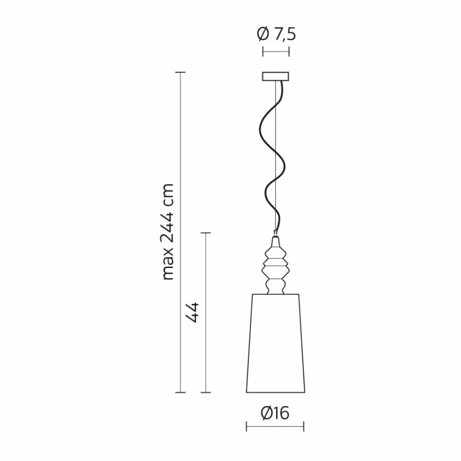 Hija e llambës së pezullimit në modelin me shkëlqim të bardhë qeramike - Kadabra Viadurini